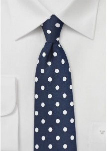 Stropdas gespikkeld blauw wit