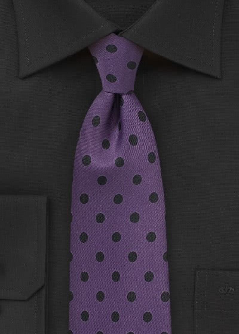 Zakelijke stropdas met grof violetpatroon en diep