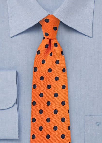 Kravatte grob getupft orange navy