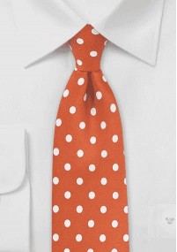 Krawatte grob getupft orange weiß