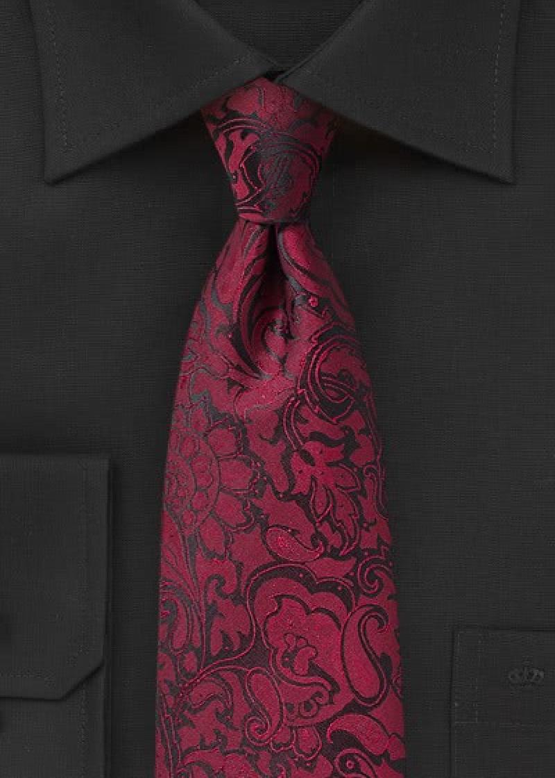 Markante stropdas in Paisley-stijl midden-rood