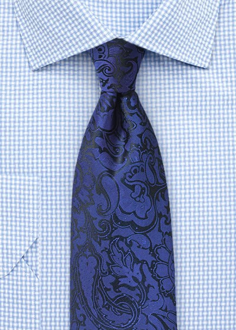 Stropdas Paisley royal blue