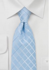 Krawatte Jungens Linienkaro taubenblau