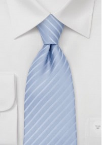Gestreepte stropdas lichtblauw wit