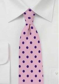 Krawatte grob getupft rosé dunkelblau