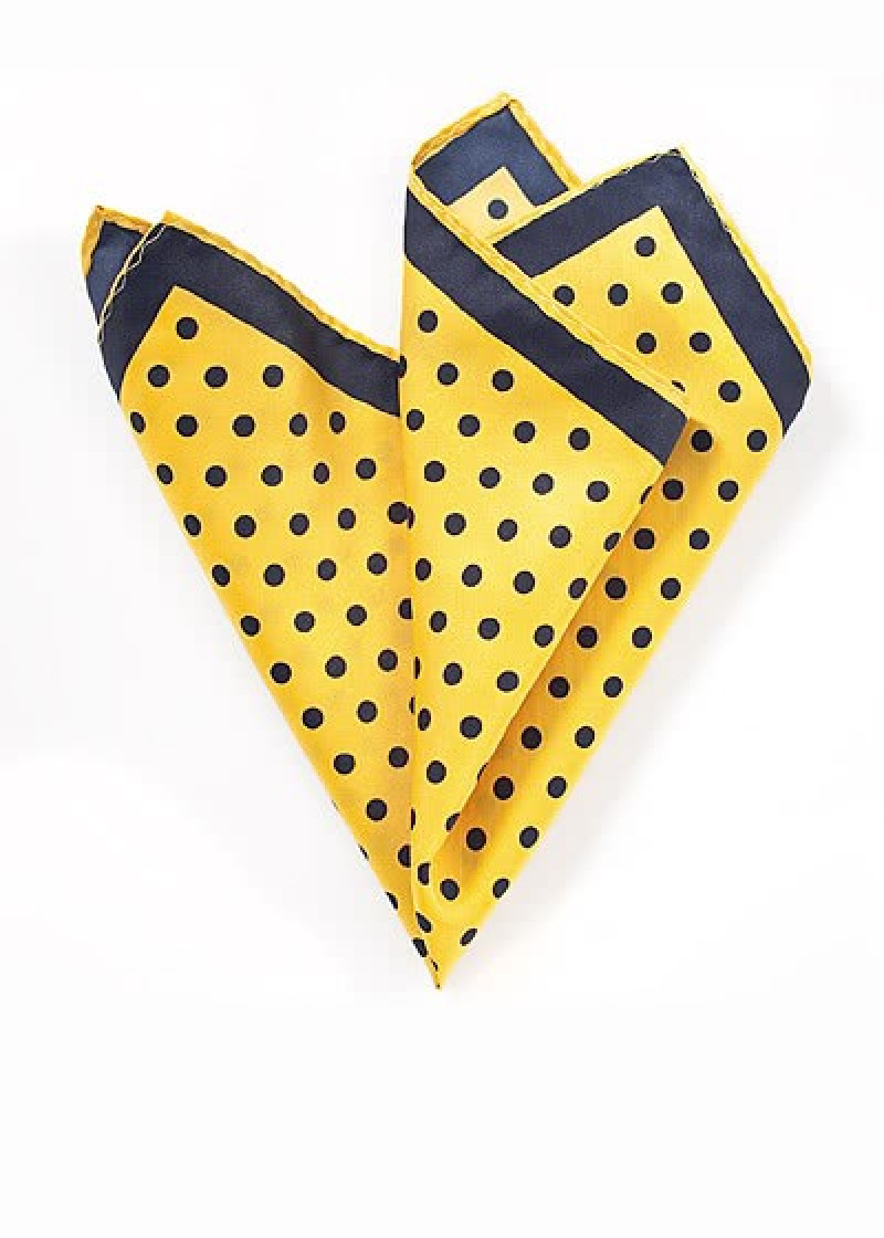 Sierdoekje gestippeld goudgeel donkerblauw