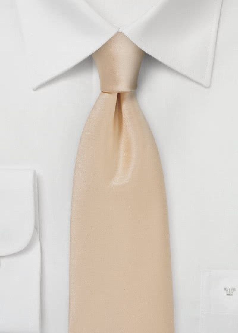 Business stropdas microfiber effen beige