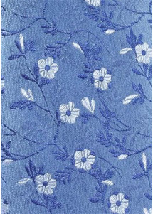 Modische Krawatte Blumenmotiv himmelblau