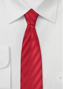 Smalle Zijde stropdas rood