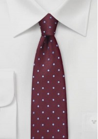 Smalle stropdas bordeaux lichtblauw...