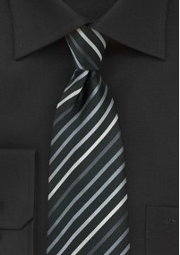 Clip-on stropdas gestreept ontwerp zwart...