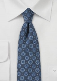 Krawatte Ornamenturen dunkelblau hellblau