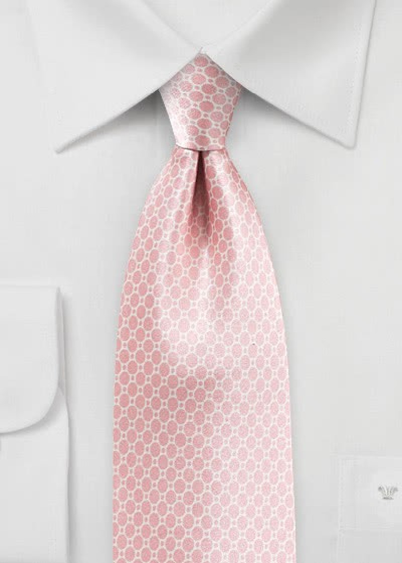 Stropdas roosterpatroon roze retro
