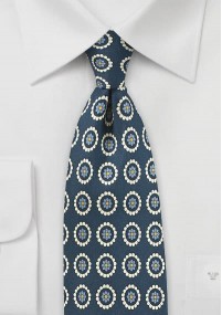 Krawatte Ornament-Muster dunkelblau