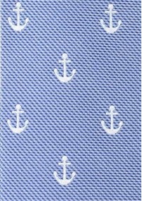 Krawatte schmal geformt Anker-Muster himmelblau