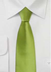 Effen smalle zijden stropdas groen
