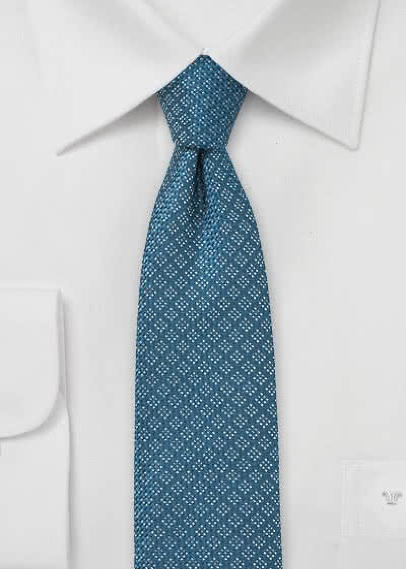 Stropdas Wafelmotief Donker Turquoise