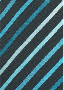XXL-Krawatte Streifendessin tintenschwarz aqua