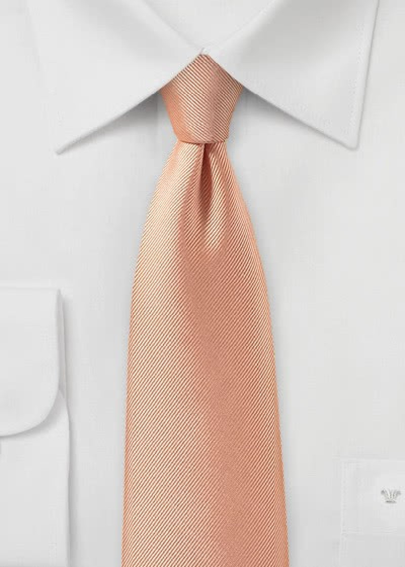 Stropdas luxe zalmkleuren fijne rib