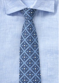 Duivenblauwe stropdas met Talavera decoratie
