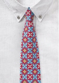 Turkoois-rode stropdas met een frisse...