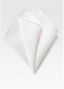 Pochet natuurwit linnen sneeuwwitte rand