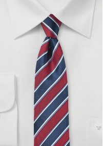 Stijlvolle stropdas strepen rood marineblauw