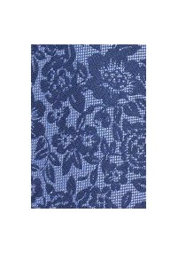 Krawatte Blumenmuster royalblau Seide / Leinen