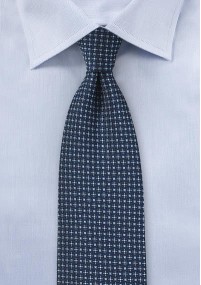 Krawatte Kästchen-Struktur navyblau eisblau