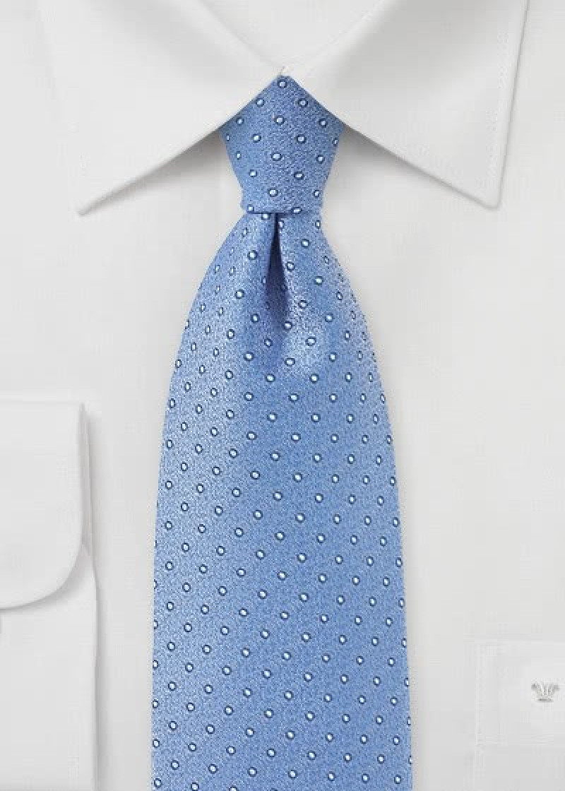 Zakelijke stropdas polka dots lichtblauw