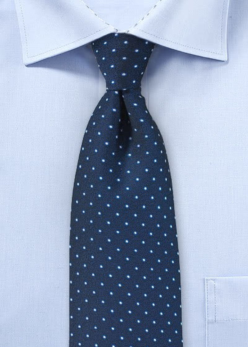 Stropdas puntjes marineblauw