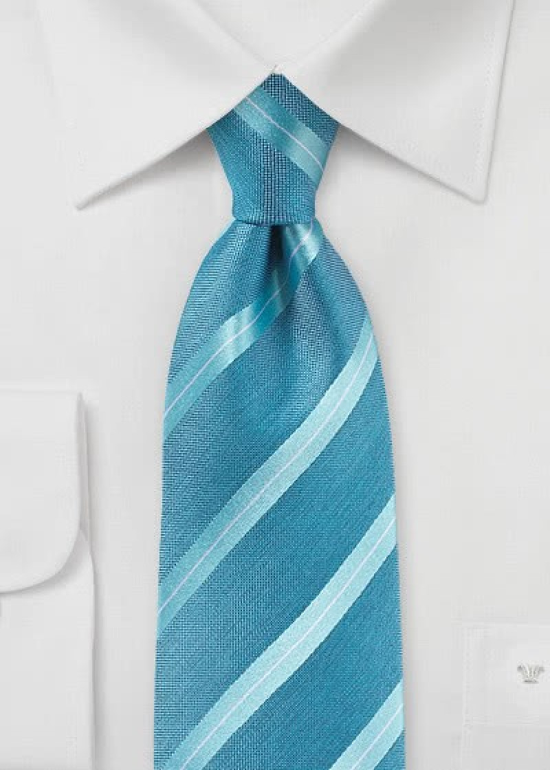 Zakelijke stropdas streep ontwerp donker turquoise