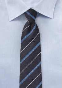 Strepen stropdas met wol, marineblauw
