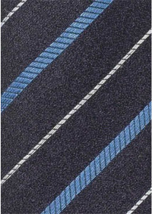 Streifen-Herrenkrawatte mit Wolle, dunkelblau
