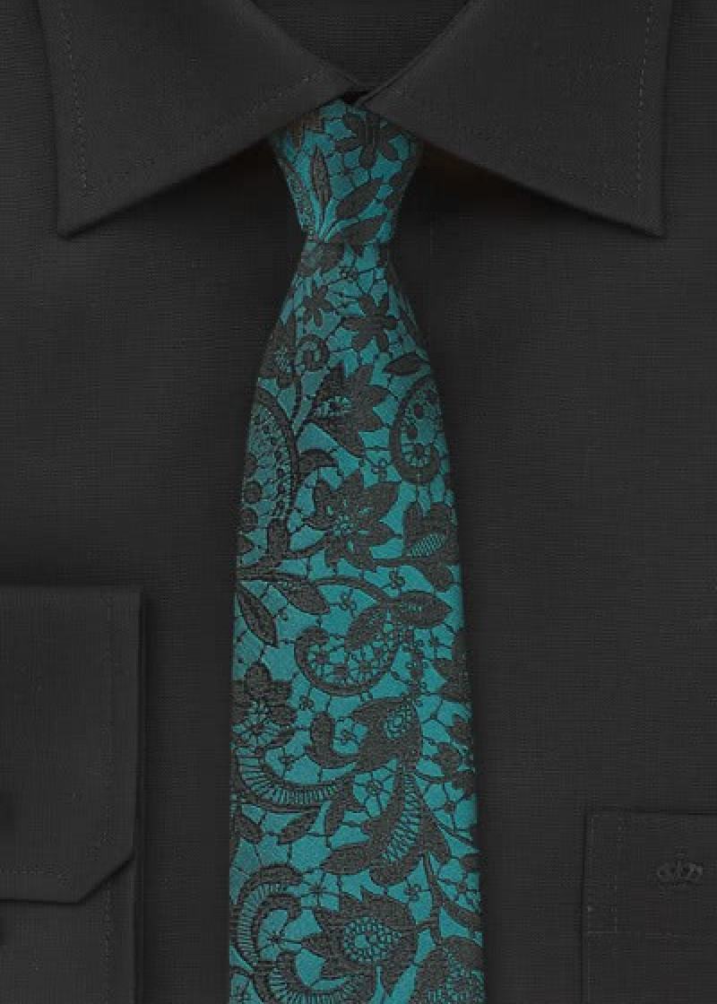 Stropdas mozaikstijl turquoise