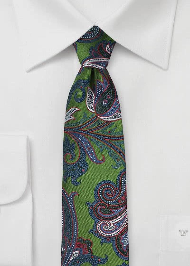 Paisley motief stropdas groen royal