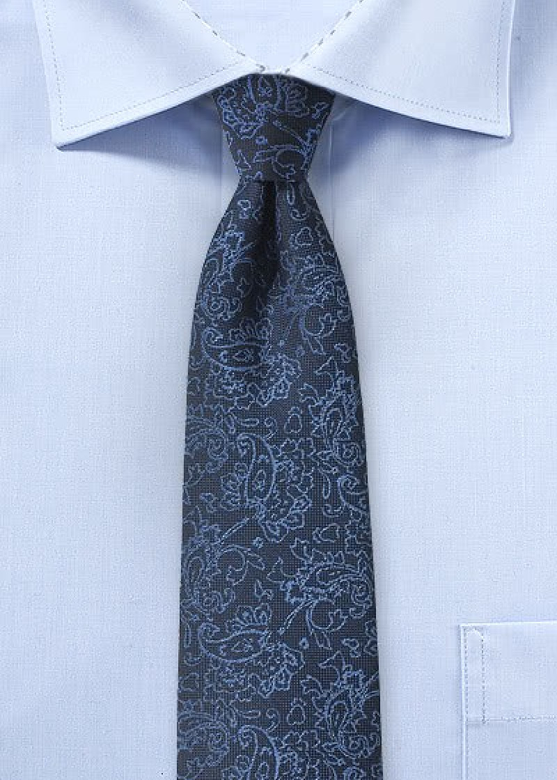 Zakelijke stropdas Paisley-motief donkerblauw