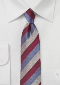 Zakelijke stropdas strepen zilver rood...