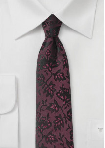 Stropdas twijgenpatroon bordeaux