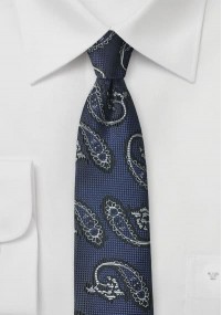 Krawatte Tropfen-Motiv dunkelblau