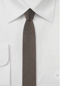 Zakelijke stropdas extra smal chocoladebruin
