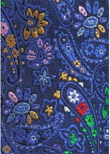 Krawatte Blumen-Dekor royalblau