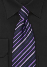 Elegante stropdas diepzwart met violette...