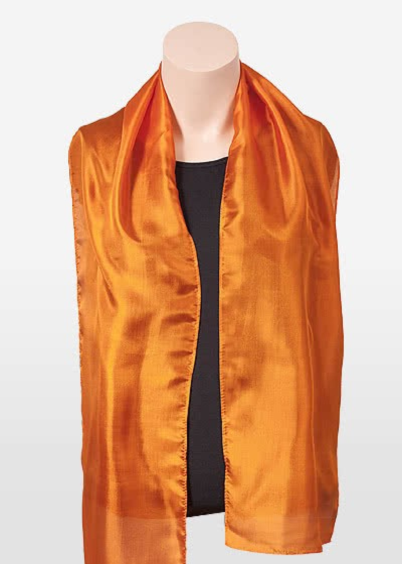 Koor sjaal zijde chiffon sinaasappel