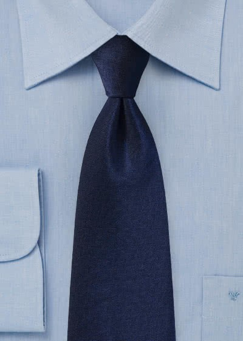 Kravatte visgraat visgraat donkerblauw