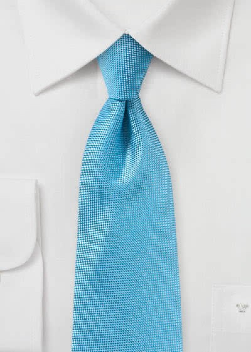 Heren stropdas met fijne textuur turquoise blauw