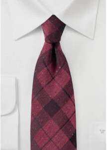 Stropdas Glencheck patroon bordeaux rood...