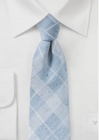 Krawatte Schottenkaro himmelblau mit Baumwolle