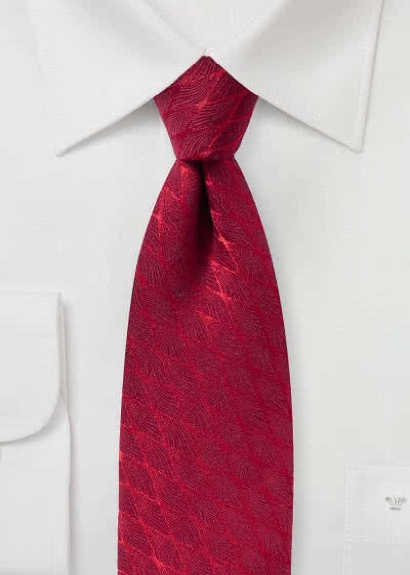 Stropdas Golvende Ruiten Rood met Wol