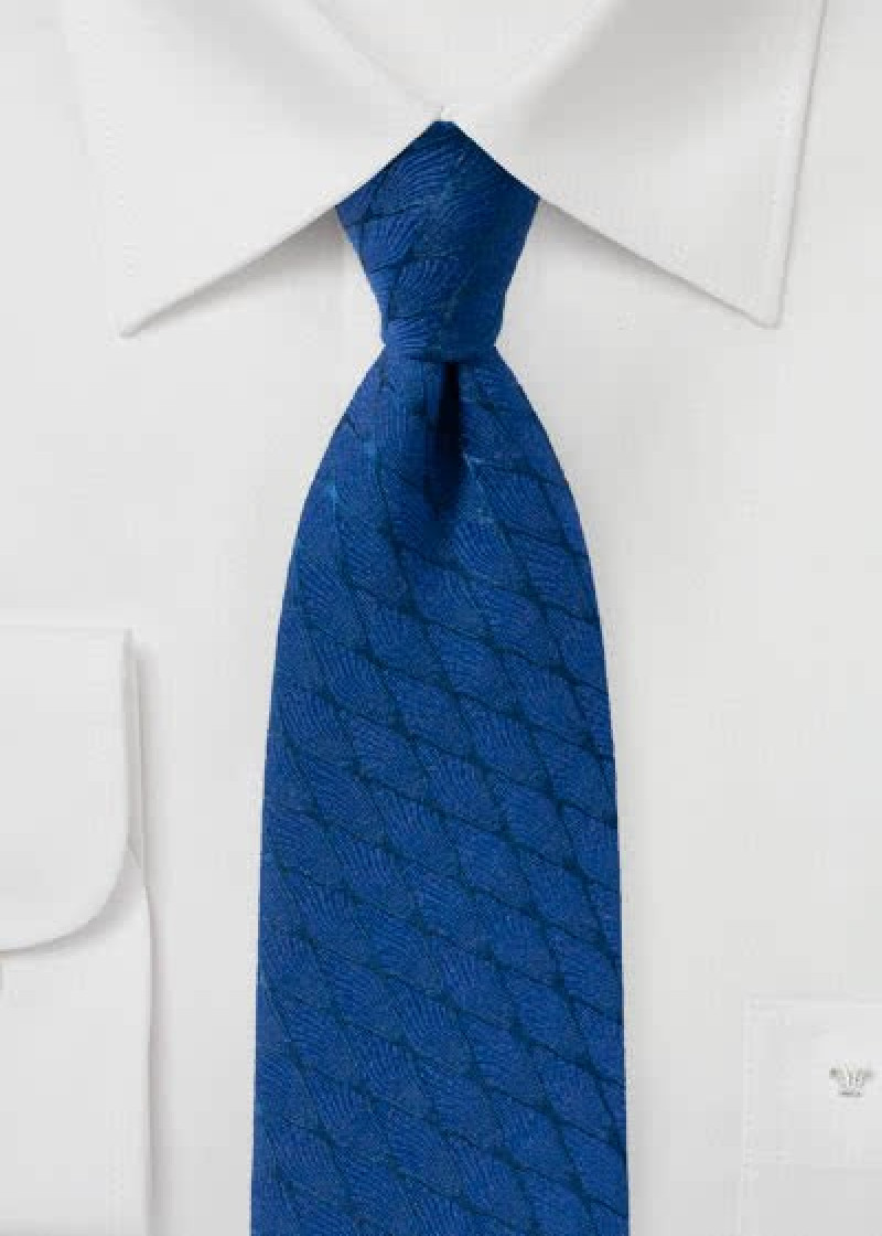 Stropdas golf ruiten blauw met wol